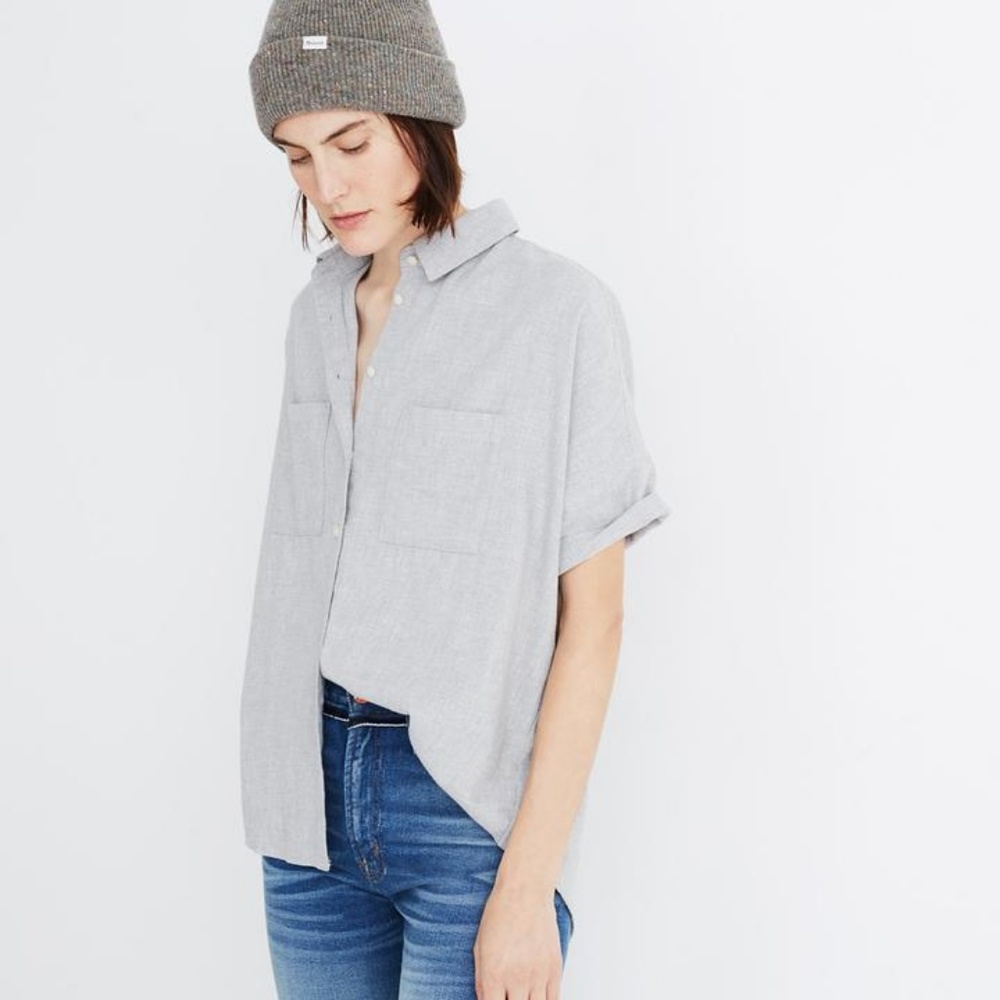 Madewell Flannel Courier Shirt, XS